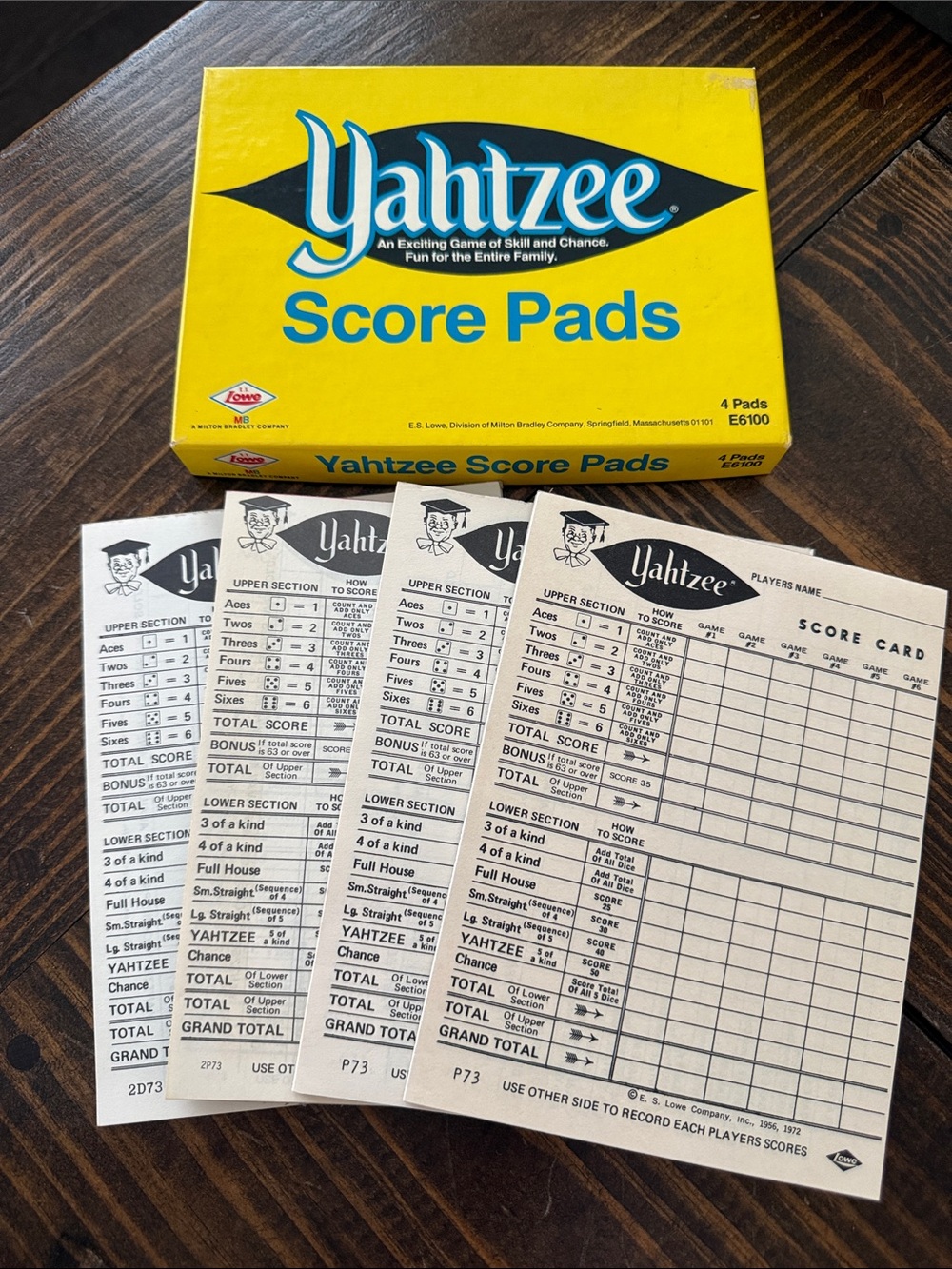 Vintage Yahtzee Score Pads - Official Game Score Sheets